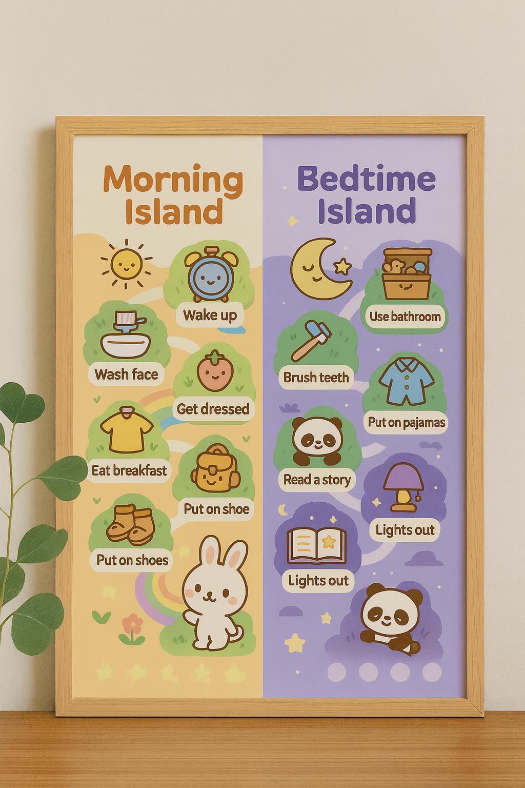 Kawaii Routine Kawaii Morning & Bedtime Routine Chart | Kids Visual Schedule Printable ...