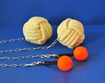 Poi de puño de mono mediano de Kevlar con perillas de silicona, Poi de contacto, accesorios artísticos Fire Flow