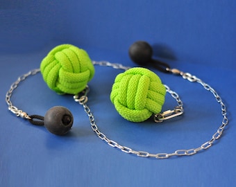 Poi de práctica Monkey Fist, poi de entrenamiento de nailon para flow art, malabarismo y spinning.