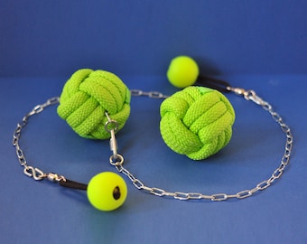 Poi de práctica Monkey Fist, poi de entrenamiento de nailon para flow art, malabarismo y accesorios de circo
