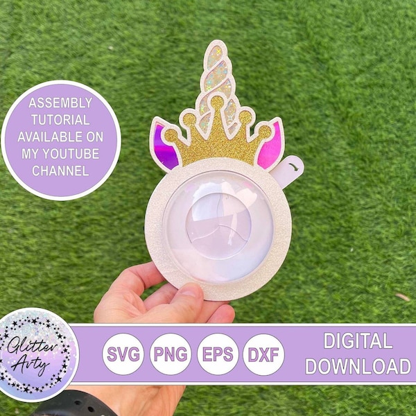 UNICORN CANDY HOLDER svg, Dome with opening mechanism, Silhouette, Cricut Cut files, sized for 8cm dome, party favor, gift, princess,magic