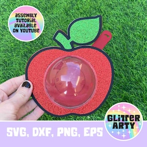 TEACHER GIFT Thank You, Apple Candy Holder, Dome with opening mechanism SVG, Silhouette, Cricut Cut files, sized for 8cm dome, appreciation