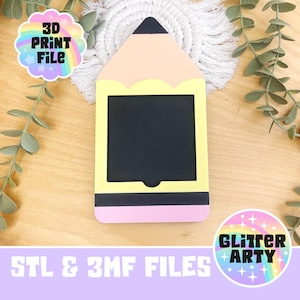 Regalo per ringraziare gli insegnanti *File STL e 3MF* - Porta post-it / Matita / Regali per il ritorno a scuola / Contiene post-it da 3 x 3 pollici - File per stampa 3D immagine 3