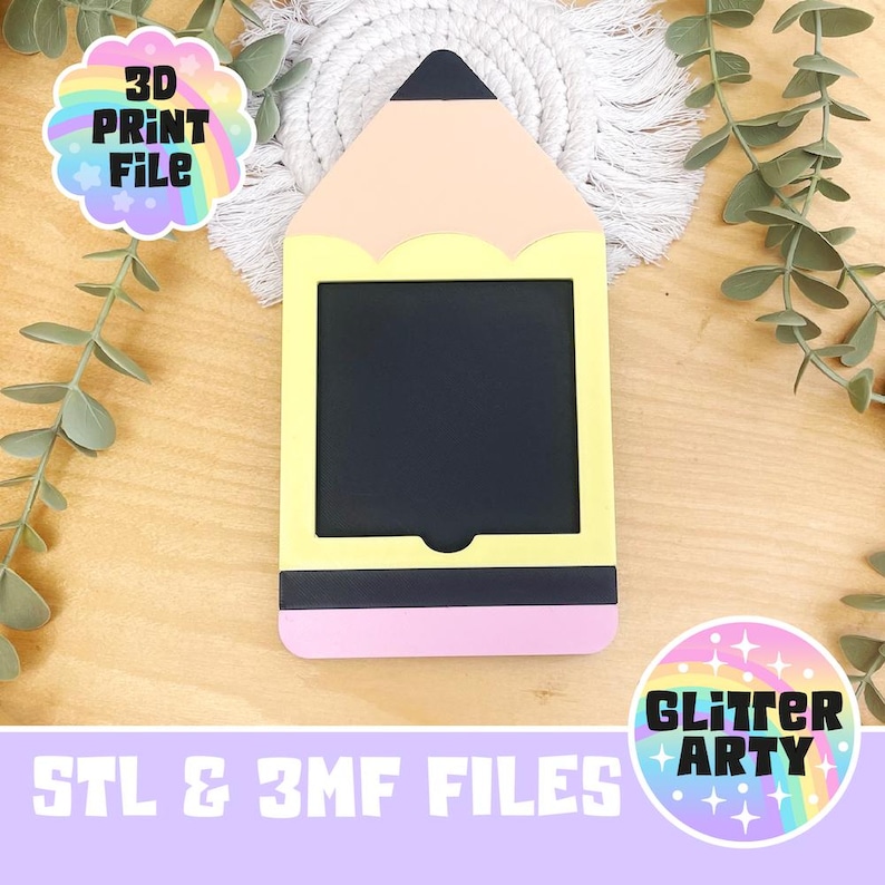 Regalo per ringraziare gli insegnanti *File STL e 3MF* - Porta post-it / Matita / Regali per il ritorno a scuola / Contiene post-it da 3 x 3 pollici - File per stampa 3D immagine 3