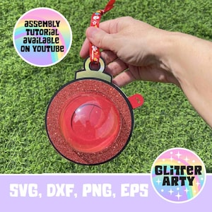 CHRISTMAS ORNAMENT Bauble Candy Holder SVG, Dome with opening mechanism, Silhouette, Cricut Cut files,sized for 8cm dome,Hanging,party favor