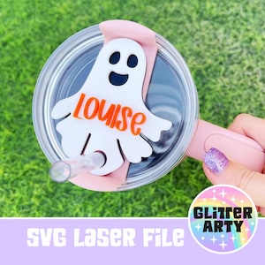 GHOST STANLEY TOPPER Svg 40oz, 30oz e 20oz - Regalo di Halloween/Bicchiere/File svg pronto per il laser/File H2.0 Topper/Glowforge - Testato su Beambox.