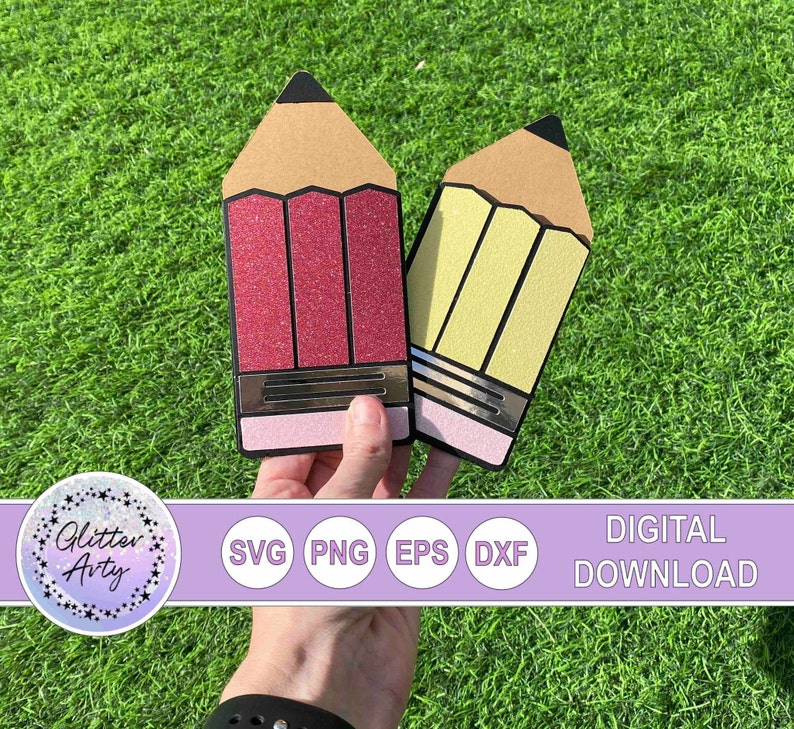 PENCIL GIFT CARD Holder Svg Eps Dxf Png School Teacher Etsy