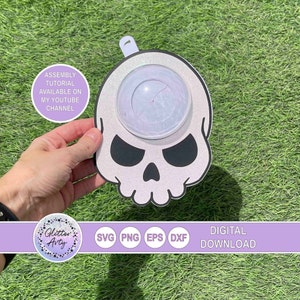 SKULL CANDY HOLDER svg, Dome with opening mechanism, Silhouette, Cricut, sized for 8cm dome, Halloween, pirate party favors, sweets, gift