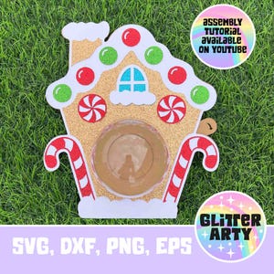 GINGERBREAD HOUSE Candy Holder SVG, Dome with opening mechanism,Silhouette,Cricut Cut files, sized for 8cm dome,Christmas Party Favor, class