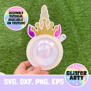 UNICORN CANDY HOLDER svg, Dome with opening mechanism, Silhouette, Cricut Cut files, sized for 8cm dome, party favor, gift, princess,magic