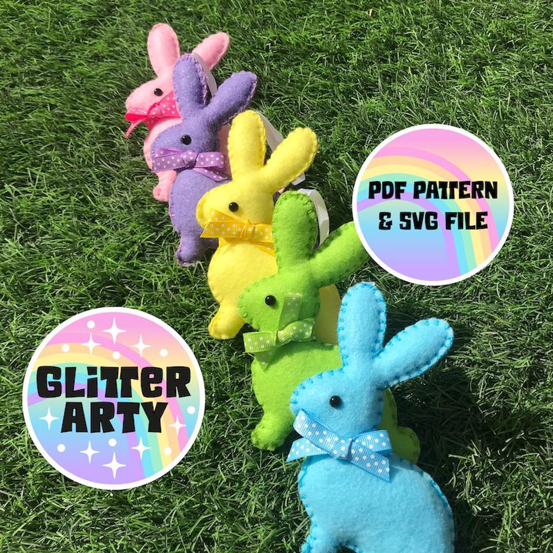 FELT EASTER BUNNY Pdf Pattern & Svg Cut File, Easter Decor, Nursery ...