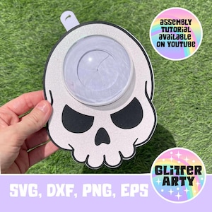 SKULL CANDY HOLDER svg, Dome with opening mechanism, Silhouette, Cricut, sized for 8cm dome, Halloween, pirate party favors, sweets, gift