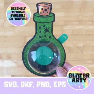 POTION BOTTLE Candy Holder SVG, Dome with opening mechanism,Cricut,sized for 8cm dome,valentines, Halloween,wizard,Magic, Potter,party favor