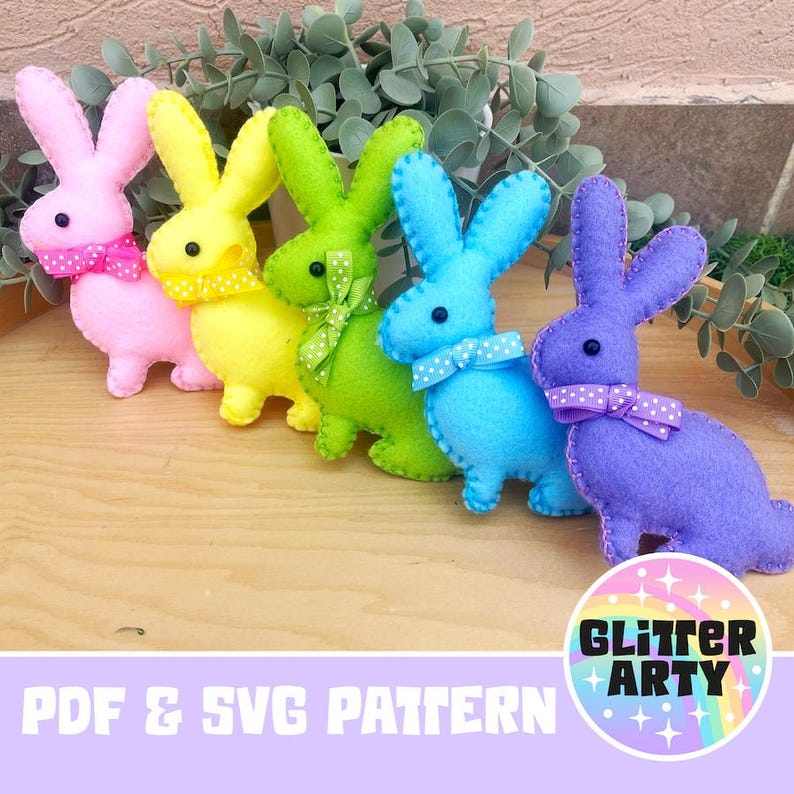 FELT EASTER BUNNY Pdf Pattern & Svg Cut File, Easter Decor, Nursery ...
