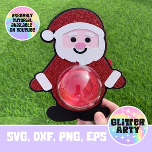 SANTA CLAUS Candy Holder SVG, Dome with opening mechanism, sized for 8cm dome, Father Christmas. 8 inches tall, Cricut cut file, party favor