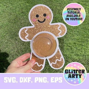 GINGERBREAD MAN Candy Holder SVG Dome with opening mechanism, Silhouette, Cricut Cut files, sized for 8cm dome, Candy Sweet Party Favor