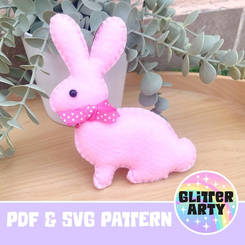 FELT EASTER BUNNY Pdf Pattern & Svg Cut File, Easter Decor, Nursery ...