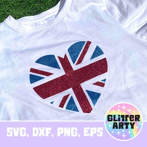 UNION JACK HJÄRTA -svg, dxf, png, eps - (Brittisk, Storbritannien, Kröning, Kung, Drottning, flagga, England, Karl)