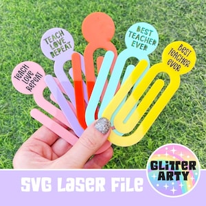 Jumbo paperclips-leraar waardering cadeau SVG | Leraar cadeau SVG | Beste leraar ooit SVG | Laserbestanden |Glowforge | Beambox-getest