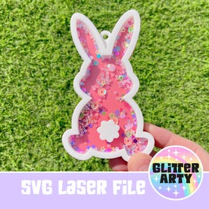 Fichier SVG laser Shaker lapin de Pâques | Lapin de Pâques Lapin Acrylique/Bois | Étiquette-cadeau pour enfants | Décoration |  Ornement suspendu - Testé dans la boîte à faisceaux