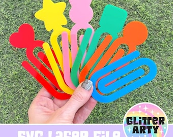BOOKMARK BUNDLE/Jumbo Paper Clips Laser SVG | Valentines| Easter|Teacher Gift | Laser Files |Glowforge| Beambox Tested