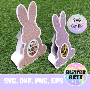 Suporte para ovos de Páscoa COELHINHO SVG para ovos de chocolate, png, dxf, eps, compatível com Silhouette, arquivos de corte Cricut, lembrancinha de festa, presente para crianças