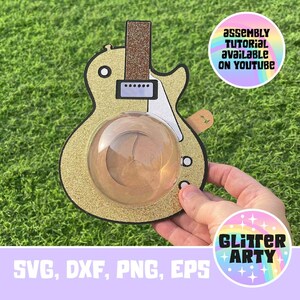 GUITAR CANDY HOLDER svg with Iris opening mechanism svg,dxf Silhouette,Cut files,sized for 8cm dome,party favor,gift,thanks, rock