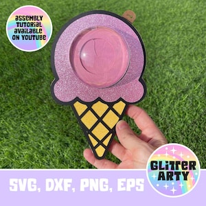 ICE CREAM Candy Holder SVG, Dome with opening mechanism, Silhouette, Cricut Cut files, sized for 8cm dome,Summer, Sweet Party Favor, gift