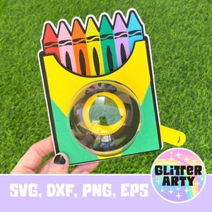 CRAYON CANDY HOLDER, Dome with opening mechanism svg , Silhouette, Cricut, sized for 8cm dome, Teacher Thank you, nursery gift, kindergarten