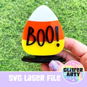 CANDY CORN Tier Tray Decor Laser SVG cut file| Standing Ornament | Kids Halloween| Witches Decor| Glowforge|Spooky Gifts- Beambox Tested