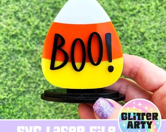 CANDY CORN Tier Tray Decor Laser SVG cut file| Standing Ornament | Kids Halloween| Witches Decor| Glowforge|Spooky Gifts- Beambox Tested