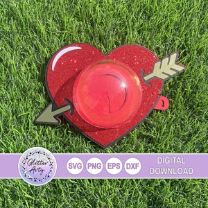 Porta caramelos con forma de corazón de San Valentín SVG, cúpula con mecanismo de apertura, silueta, Cricut, tamaño para cúpula de 8 cm, amor, día de San Valentín, regalo de fiesta