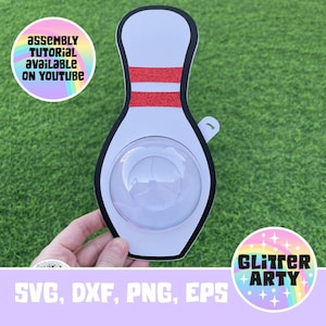 BOWLING PIN Candy Holder SVG, Dome with opening mechanism, Silhouette, Cricut Cut files, sized for 8cm dome, Party Favor,birthday, gift