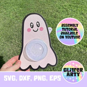 GHOST CANDY Holder SVG, Dome with opening mechanism svg, Silhouette, Cricut, sized for 8cm dome, Halloween,Birthday party favors,sweets,gift