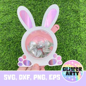 EASTER BUNNY Candy Holder, Dome with opening mechanism SVG Digital File,dxf Silhouette,Cut files, sized for 8cm dome,party favor,gift,thanks