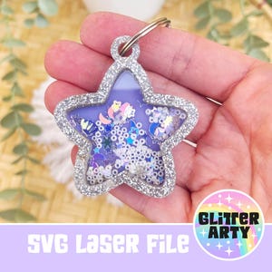 STAR SHAKER sleutelhanger laser SVG-bestand - taslabel | 4 juli | Kinderen | Hangende kerstornament | Decoratie ramadan| Verjaardagsgunst - Beambox getest