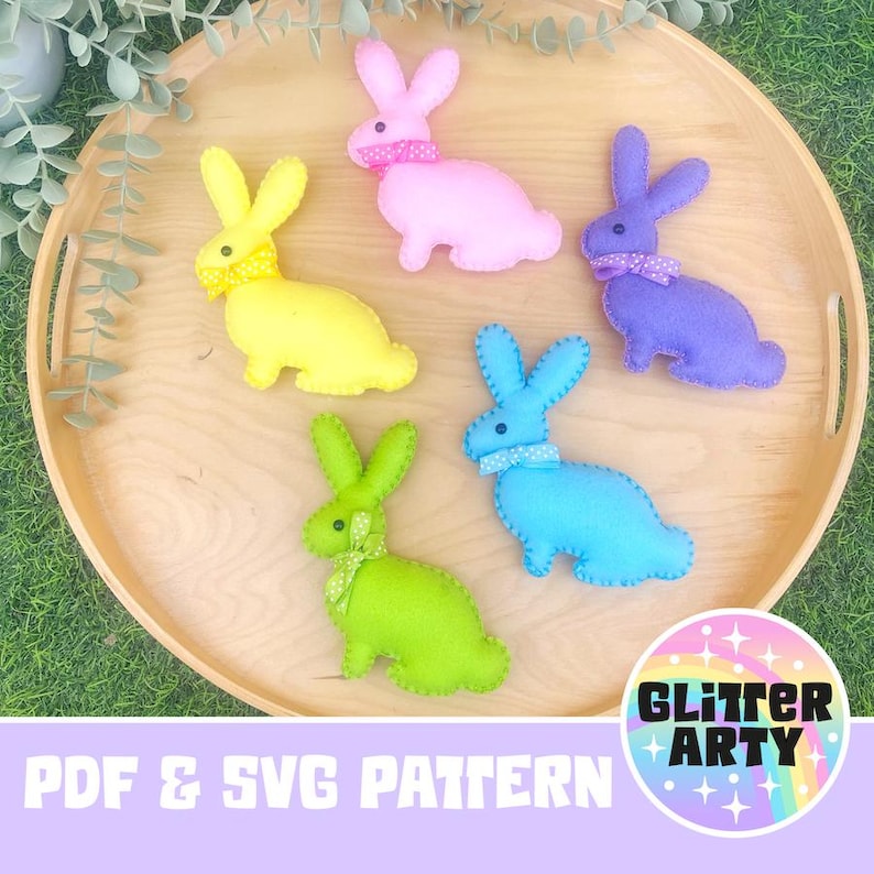 FELT EASTER BUNNY Pdf Pattern & Svg Cut File, Easter Decor, Nursery ...