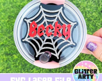 Adorno SPIDER WEB STANLEY Svg 40oz, 30oz y 20oz - Regalo de Halloween/Vaso/Archivo SVG listo para láser/ Adorno H2.0/Archivo Glowforge - Probado por Beambox.