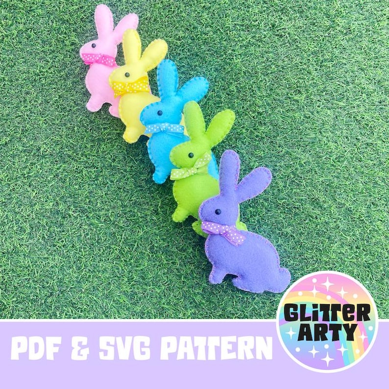 FELT EASTER BUNNY Pdf Pattern & Svg Cut File, Easter Decor, Nursery ...