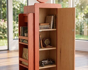 Vintage Gas Pump Cabinet Woodworking Plans PDF | Retro Bookshelf Storage Build | Industrial Display Shelf Plan Download File