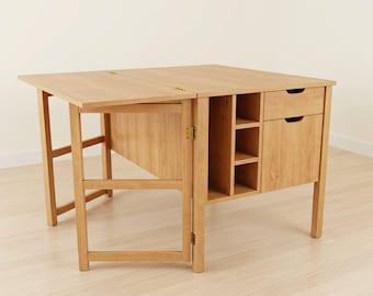 2-in-1 Folding Table Workbench DIY Woodworking Plans - Expandable Maker Station & Craft Center - Space Saving Workshop Desk - PDF Guide