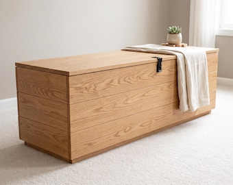 DIY Wood Trunk Storage Bench Plans, End of Bed Blanket Chest PDF, Entryway Bench Seat, Farmhouse Banquette Woodworking Plan Digital Download