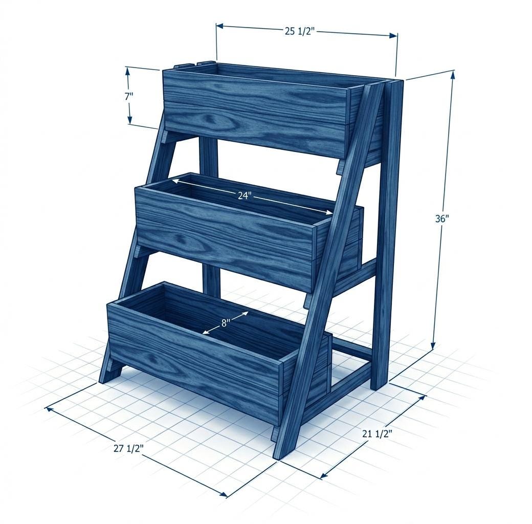 DIY 3-tiered Planter Box Plans | Cedar Tiered Herb Garden | Outdoor ...