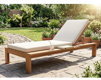 2 in 1 Outdoor Chaise Lounge Chair Plans Modern Wooden Patio Pool Sun Lounger Blueprint Adjustable Garden Bench Daybed PDF Digital Download