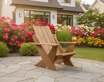 Adirondack Chair Woodworking Plans, DIY Outdoor Furniture (PDF Plan Download)