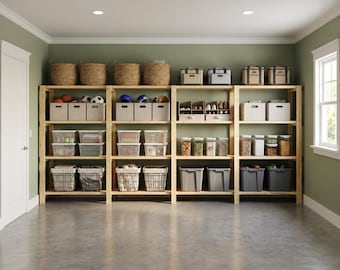 2x4 Garage Shelves Plans, Freestanding Storage Rack PDF, Heavy Duty Workshop Shelving, DIY Woodworking Download