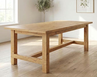 DIY Farmhouse Dining Table Plans, Rustic Wood Table Build Guide, 7 Foot Kitchen Table PDF, Beginner Woodworking Blueprint