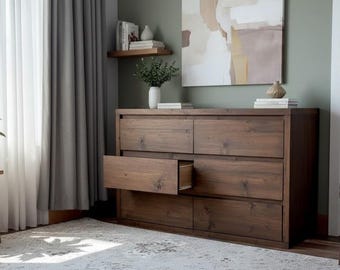 DIY Minimalist Modern Dresser Plans: 6-Drawer Wood Dresser & Console Table Blueprints, 18-Page Detailed PDF Woodworking Download