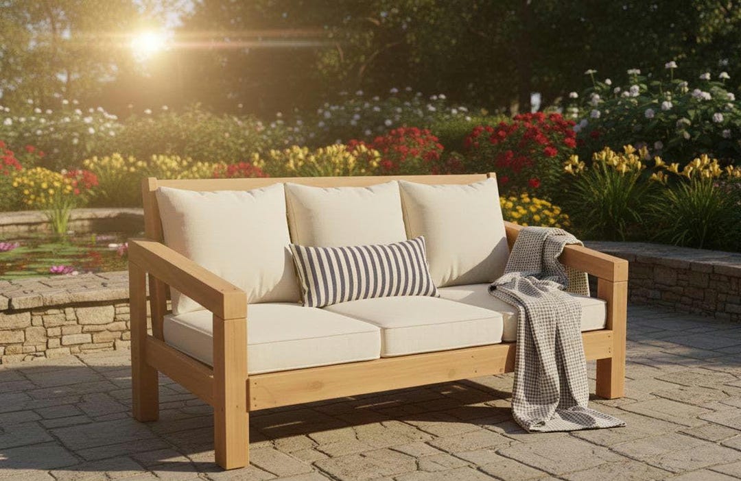 DIY Outdoor Sofa Plans - Modern Garden Couch Woodworking Project - Step ...