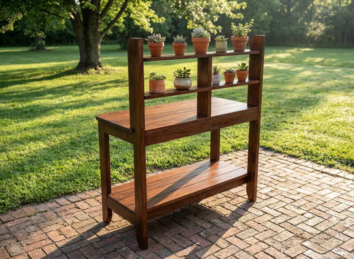 Modern DIY Potting Bench Plans | Outdoor Garden Workstation | Ergonomic ...